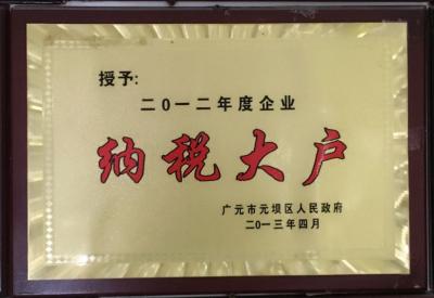 2012年度企业纳税大户